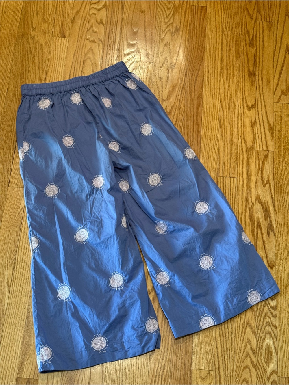 Sapphire Wide Leg Pants Blue Embroidered Yin Yang Boho Size M - Picture 3 of 7